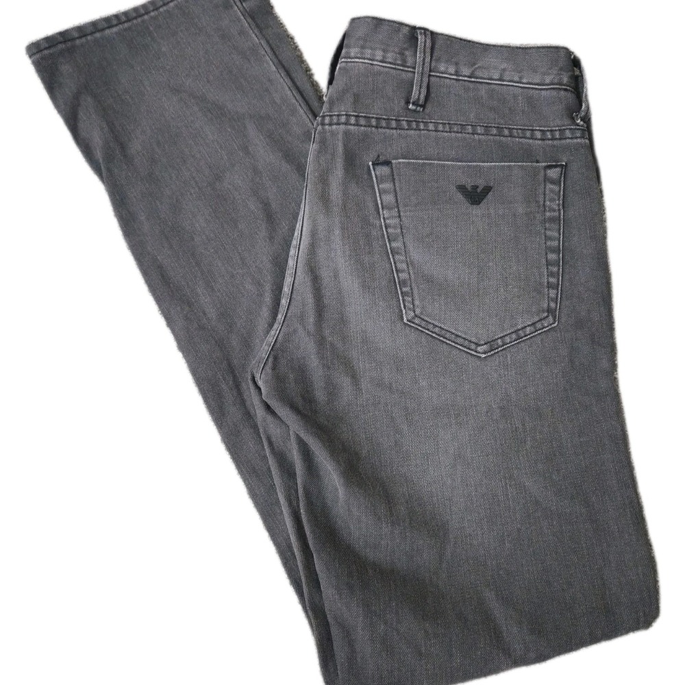 Emporio Armani Jeans Johnny Slim Fit Men's 32 Dark Wash Distressed Denim
